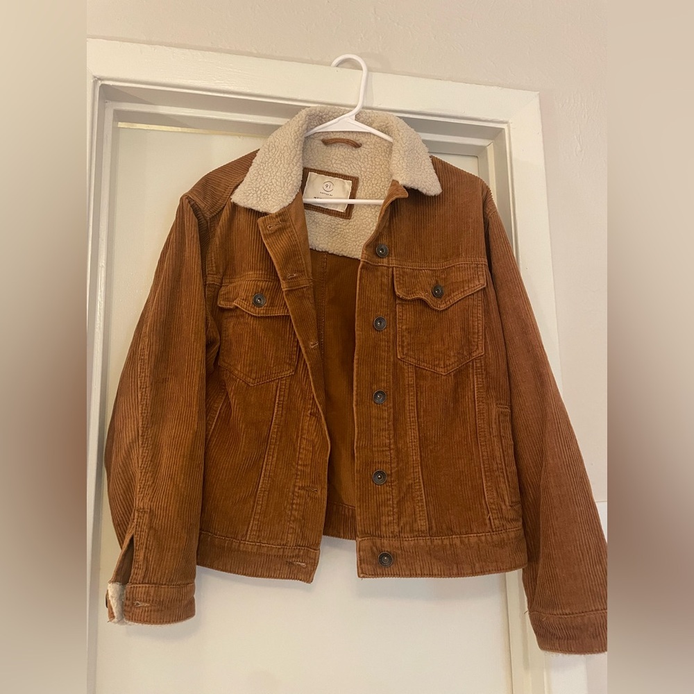 Cotton On Brown Corduroy Sherpa-Lined Jacket